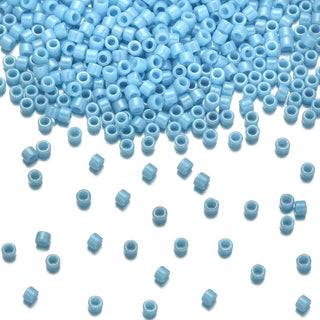 7.5g Miyuki Delica 11/0 Seed Beads, Rainbow Luster Turquoise Blue DB215