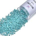 7.5g Miyuki Delica 11/0 Seed Beads, Opaque Rainbow Turquoise Green DB166