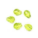 24pcs Adabele Austrian Faceted Teardrop Crystal Beads #5500, Light Olivine Green, 8mm x 6mm, Hole ID 1mm, SST-817