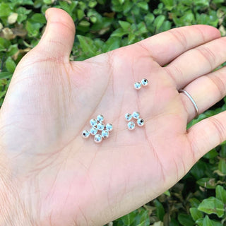 100pcs Tarnish Resistant Seamless Smooth Small Tiny Round Beads, Sterling Silver Plated Brass, Size Selections: 3mm/4mm