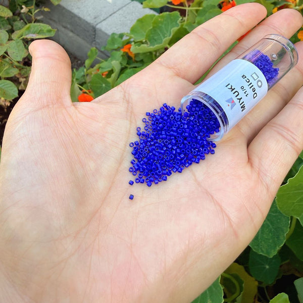 7.5g Miyuki Delica 11/0 Seed Beads, Opaque Cobalt Blue DB726