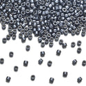 30g Miyuki Delica 11/0 Seed Beads, Opaque Nickel-Plated Dyed Gunmetal DB453