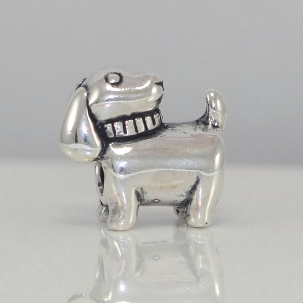 1pc Cute Real Solid Sterling Silver Dog Charm Puppy Bead, Compatible with Pandora All Other Charm Bracelets, EC489