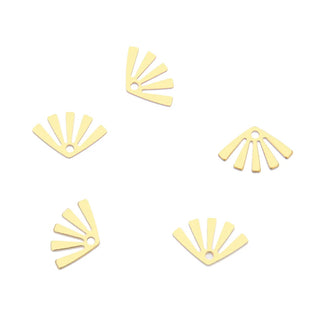 20pcs Raw Brass Circular Sector Fan Shape Pendant Drop, Unplated/Uncoated, Size Selections: 14.6mm/19.5mm