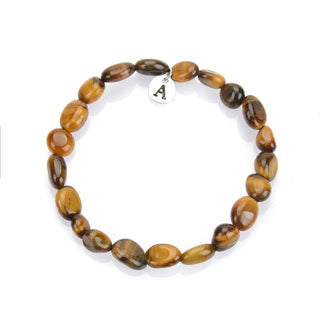 1 Strand Stretch Natural Yellow Tiger Eye Free Form Gemstone Bracelet, 5-8mm Small Beads, Length Selections: 7 inch/7.5 inch