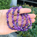 1 Strand Stretch Natural Grade A Purple Amethyst Free Form Gemstone Bracelet, 7-10mm Beads, Length Selections: 7 inch/7.5 inch