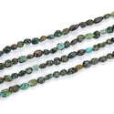 Natural African Turquoise Gemstone Oval Tumbled Pebble Beads, Irregular, 6mm to 8mm, Hole ID 1mm, 15 Inch/1 Strand, GZ11-82