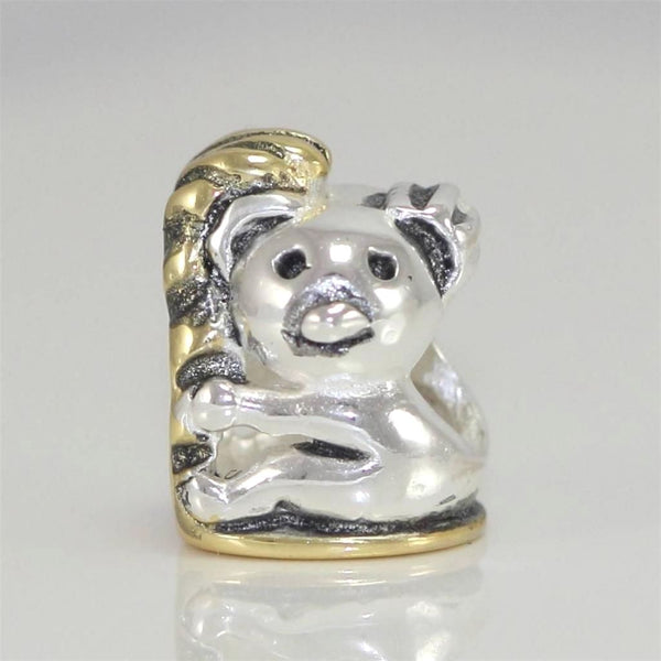 1pc Real Solid Sterling Silver Charm Koala Bear Bead, Compatible with Pandora All Other Charm Bracelets, EC377