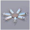 4pcs Lab Created White Opal Gemstone Pendants, 42mm Loose Bullet Point Stone Drops, G2P-C7