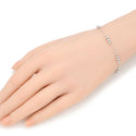 1pc 925 Sterling Silver 3.2mm Corrugated Moon Pattern Beaded Cable Chain Bracelet, Tarnish Resistant White Gold Plated, Length Selections: 7 inch/7.5 inch/8 inch