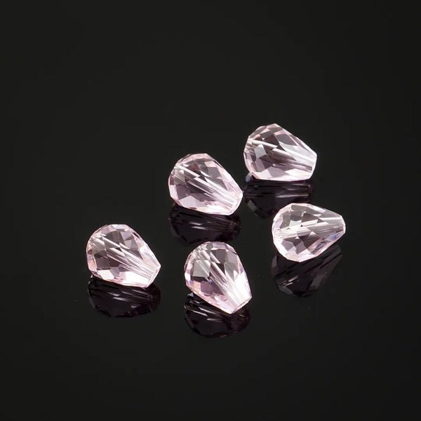 24pcs Adabele Austrian Faceted Teardrop Crystal Beads #5500, Rosaline Pink, 10mm x 8mm, Hole ID 1.1mm, SST-1003