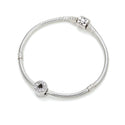 1pc Real 925 Sterling Silver Sparkling Infinity Cubic Zirconia CZ Bead Charm, Compatible with Pandora All Other Charm Bracelet, EC24-B2