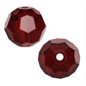 25pcs Preciosa Faceted Round Crystal Beads, Siam (Red), 6mm, Hole ID 1mm, Pre-2R605