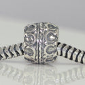 1pc Solid 925 Sterling Silver OX Horn Pattern Bead Charm, Compatible with Pandora All Other Charm Bracelet, EC147