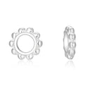 10pcs 925 Sterling Silver Large Hole Flat Daisy Flower Rondelle Beads, 8mm, Hole ID 4mm, SS435-1