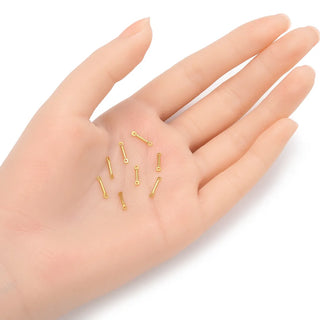 100pcs Raw Brass Bar Link, 2-Hole Thin Connector, Unplated/Uncoated, Size Selections: 10mm/15mm/20mm