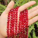 140pcs Creative Club Faceted Round Crystal Glass Beads, Siam Red, 8mm, Hole ID 1mm, CC2R805