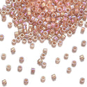 7.5g Miyuki Delica 11/0 Seed Beads, Peach-Lined Rainbow Crystal Clear DB54