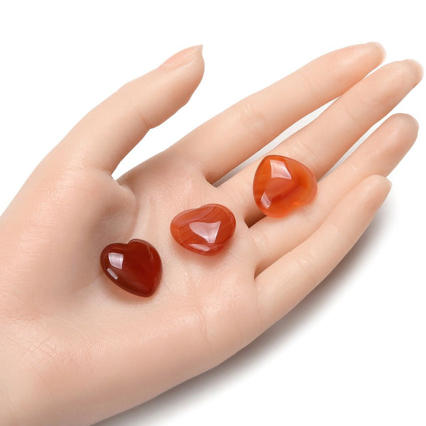 4pcs Natural Red Stripe Sardonyx Agate Heart-shaped Gemstone, 20mm Heart Loose Cut Stones, G3P-H5