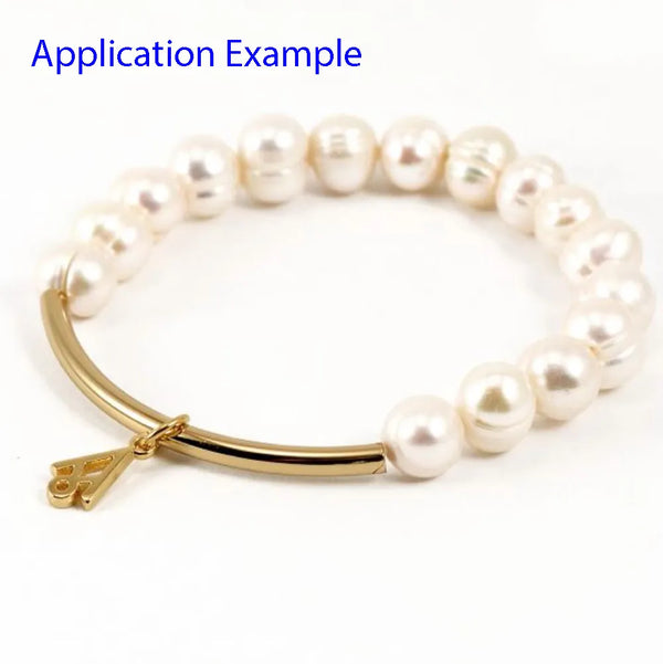 10pcs 925 Sterling Silver Curved Noodle Tubes, Real 18K Yellow Gold Plated, Hole ID 1.5mm, Size Selections: 20mm/25mm/30mm