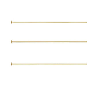 20pcs Real 1/20 14K Gold Filled Flat Head Pins Headpin, Thin 26 Gauge/0.4mm, Length Selections: 1 inch/1.5 inch