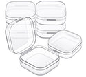 10pcs Tiny Small Clear Plastic Storage Containers Box for Collecting Small Items, Beads, Jewelry, Business Cards, Game Pieces, Crafts (1.38 x 1.38 x 0.7 Inch)