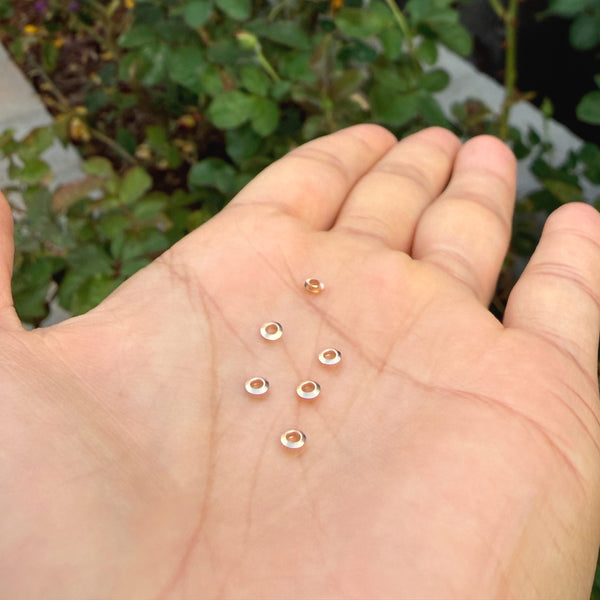 20pcs 1/20 14K Gold Filled Small Tiny Bead Grommet Eyelet Designed For Beads with Hole ID 2mm, JK9-B2