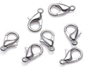 20pcs 304 Grade Surgical Stainless Steel Trigger Lobster Claw Clasps Strong Sturdy (10mm/12mm/15mm/20mm)