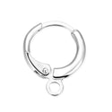 10pcs 925 Sterling Silver Round Hoop Huggies, Leverback Earring Hooks, Closed Ring, 12mm, SS88-1
