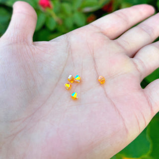 Buy topaz-yellow-ab 100pcs Adabele Austrian Faceted Bicone Crystal Beads with AB Coating, 4mm Small Tiny, Hole ID 0.9mm, | U Pick Color