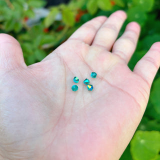 Buy emerald-green-ab 100pcs Adabele Austrian Faceted Bicone Crystal Beads with AB Coating, 4mm Small Tiny, Hole ID 0.9mm, | U Pick Color