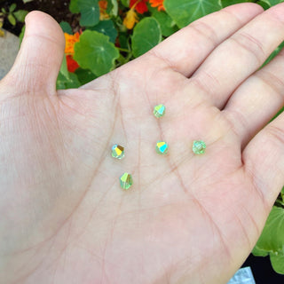 Buy peridot-green-ab 100pcs Adabele Austrian Faceted Bicone Crystal Beads with AB Coating, 5mm Small, Hole ID 1mm, | U Pick Color