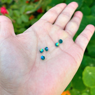 Buy emerald-green-ab 100pcs Adabele Austrian Faceted Bicone Crystal Beads with AB Coating, 5mm Small, Hole ID 1mm, | U Pick Color