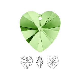 Buy peridot 12pcs Swarovski Faceted Heart Drop Crystal Beads #6228, 10mm, Hole ID 1.2mm, | U Pick Color