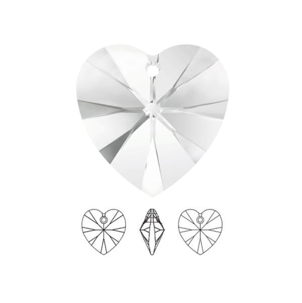 12pcs Swarovski Faceted Heart Drop Crystal Beads #6228, 10mm, Hole ID 1.2mm, | U Pick Color