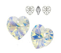 12pcs Swarovski Faceted Heart Drop Crystal Beads #6228, 10mm, Hole ID 1.2mm, | U Pick Color