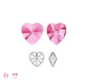 12pcs Swarovski Faceted Heart Drop Crystal Beads #6228, 10mm, Hole ID 1.2mm, | U Pick Color
