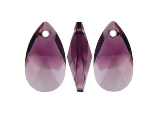 Buy amethyst 6pcs Swarovski Faceted Pear Shaped Pendant Drops #6106, 16mm, Hole ID 1.2mm, | U Pick Color