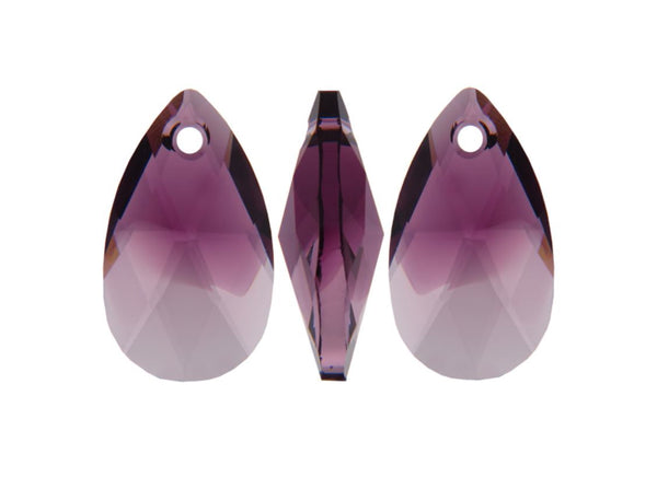 6pcs Swarovski Faceted Pear Shaped Pendant Drops #6106, 16mm, Hole ID 1.2mm, | U Pick Color