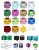 12pcs Swarovski Faceted Cube Crystal Beads #5601, 6mm, Hole ID 1mm, | U Pick Color