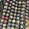 Natural Dragon Blood Jasper Gemstone Round Beads, 1 Strand/15 Inch, Size Selections: 4mm/6mm/8mm/10mm