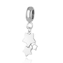 Real 925 Sterling Silver Wish Star 3-Star Family Charm Pendant