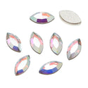 10pcs Genuine Preciosa Maxima Faceted Navette Flat Back Crystal Rhinestone, Foil Back, Crystal AB, 8x4mm, Prm-N82