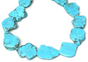 5pcs Natural Grade A Turquoise Blue Howlite Beads, Large Flat Slab Gemstone Beads, Smooth Free Form, 18-30mm, Hole ID 1.2mm, GX15