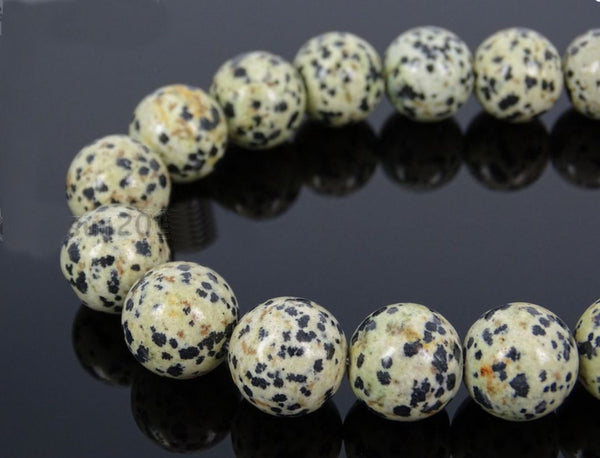 Natural Dalmatian Jasper Gemstone Round Beads, 1 Strand/15 Inch, Size Selections: 4mm/6mm/8mm/10mm