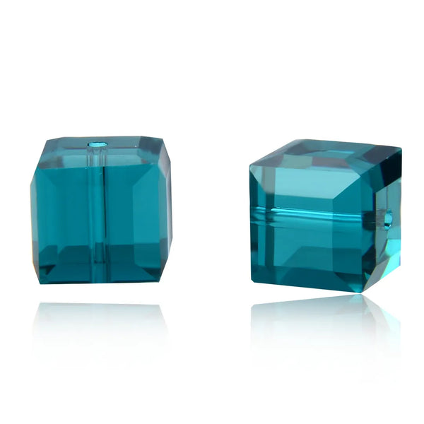 24pcs Adabele Austrian Faceted Cube Crystal Beads #5601, Emerald Green, Size Selections: 4mm/6mm/8mm