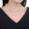Natural Grade A Potato Round White Cultured Freshwater Pearl Necklace, 8-9mm Pearl Strand, Length Selections: 16 inch/18 Inch