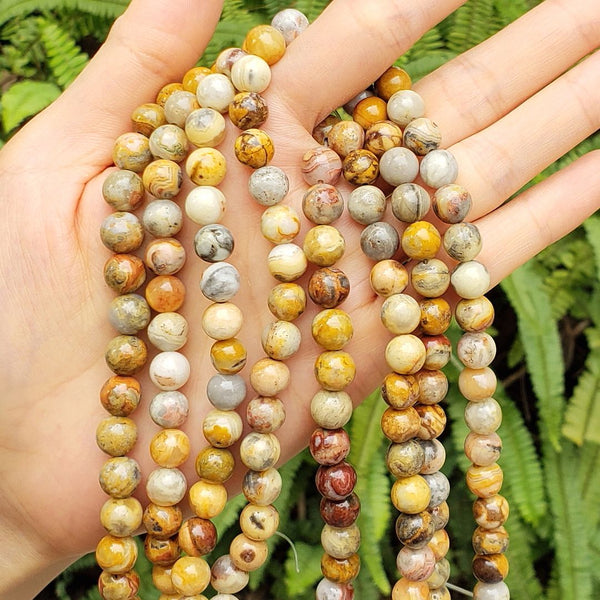 Natural Crazy Lace Agate Gemstone Round Beads, 1 Strand/15 Inch, Size Selections: 4mm/6mm/8mm/10mm
