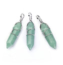 1pc Natural Green Aventurine Gemstone Pendant Necklace, 18 Inch Surgical Stainless Steel Chain, GGP-E8