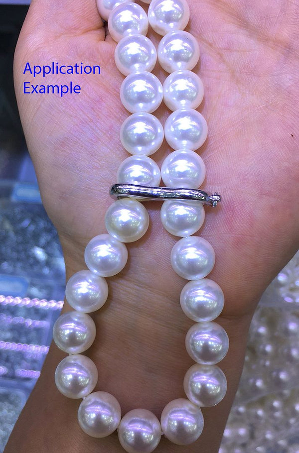 2pcs Tarnish Resistant Twister Hinged Necklace Shortener Clasp for 8mm - 9mm Bead, Sterling Silver Plated Brass, BF4-1